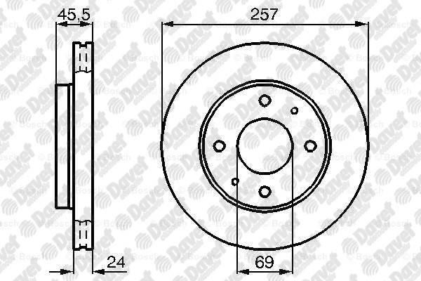 BOSCH 0986478774 Fren Diski On (257 / 24 224 Mm) Hava Kanalli Hyundai Sonata 98>01